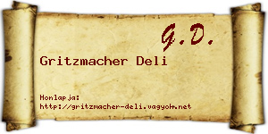 Gritzmacher Deli névjegykártya